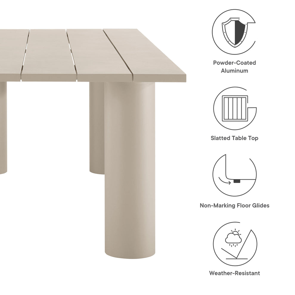Nautica Outdoor Patio 87" Rectangular Aluminum Dining Table by Modway | Dining Tables | Modishstore - 17
