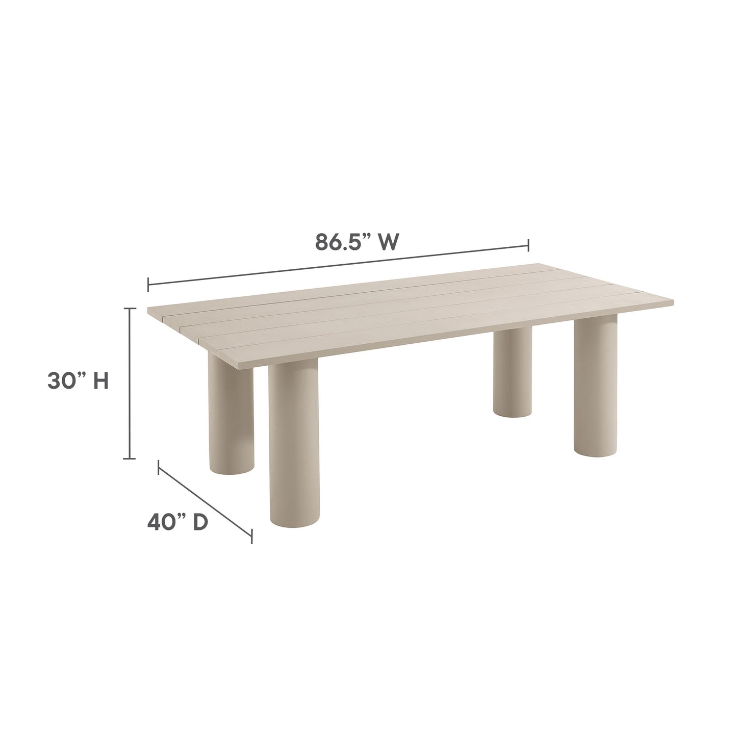 Nautica Outdoor Patio 87" Rectangular Aluminum Dining Table by Modway | Dining Tables | Modishstore - 18