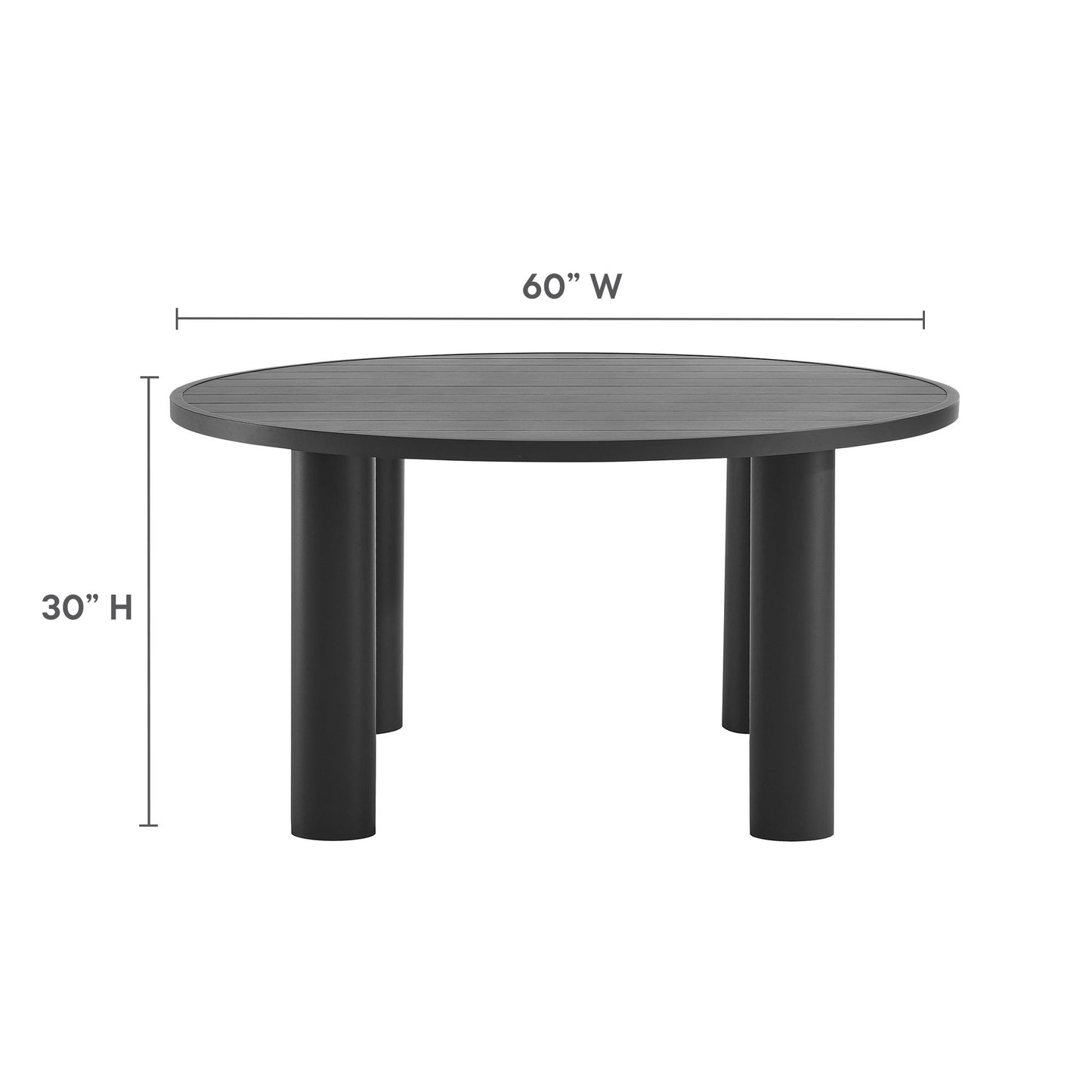 Nautica Outdoor Patio 60" Round Aluminum Dining Table by Modway | Dining Tables | Modishstore - 7