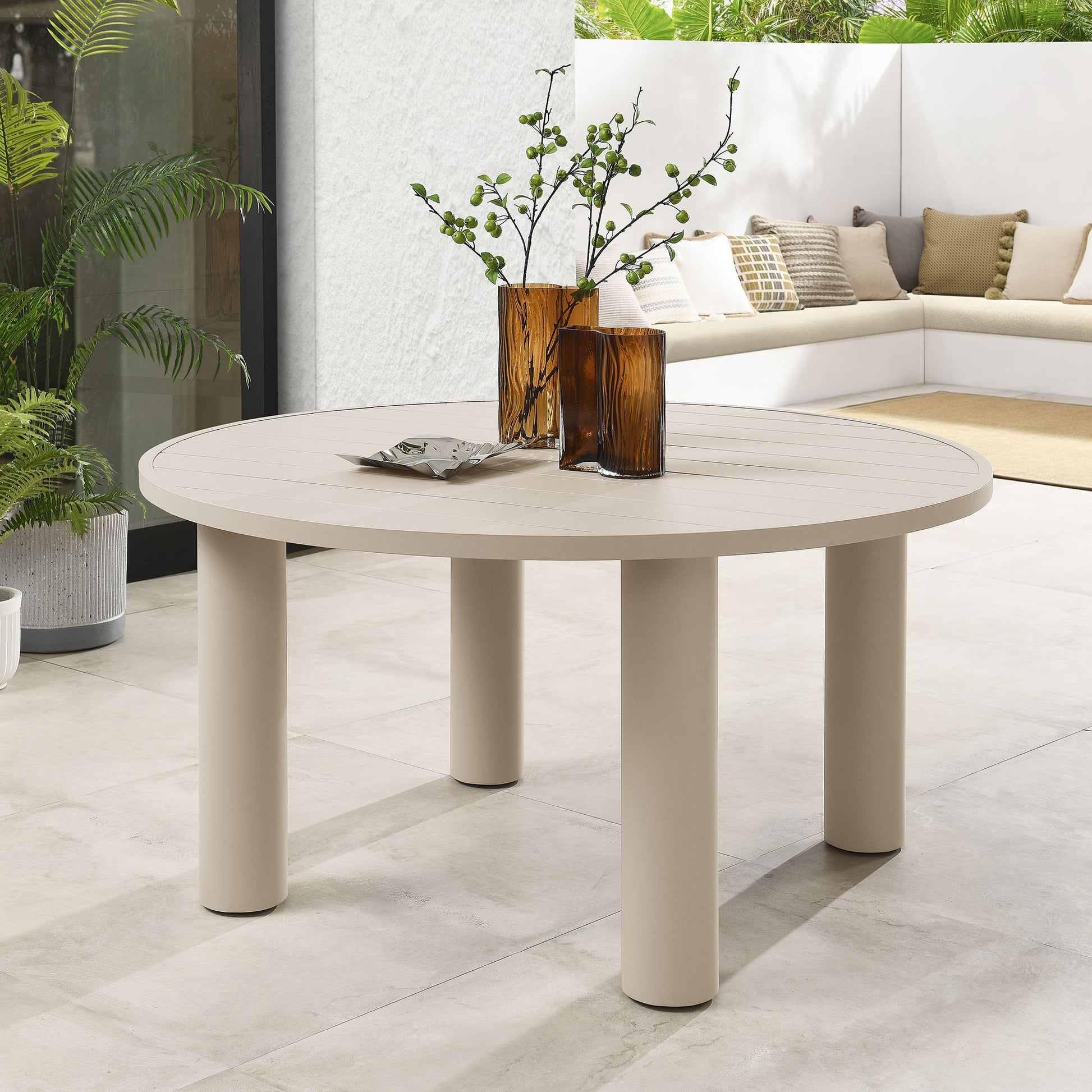 Nautica Outdoor Patio 60" Round Aluminum Dining Table by Modway | Dining Tables | Modishstore - 12