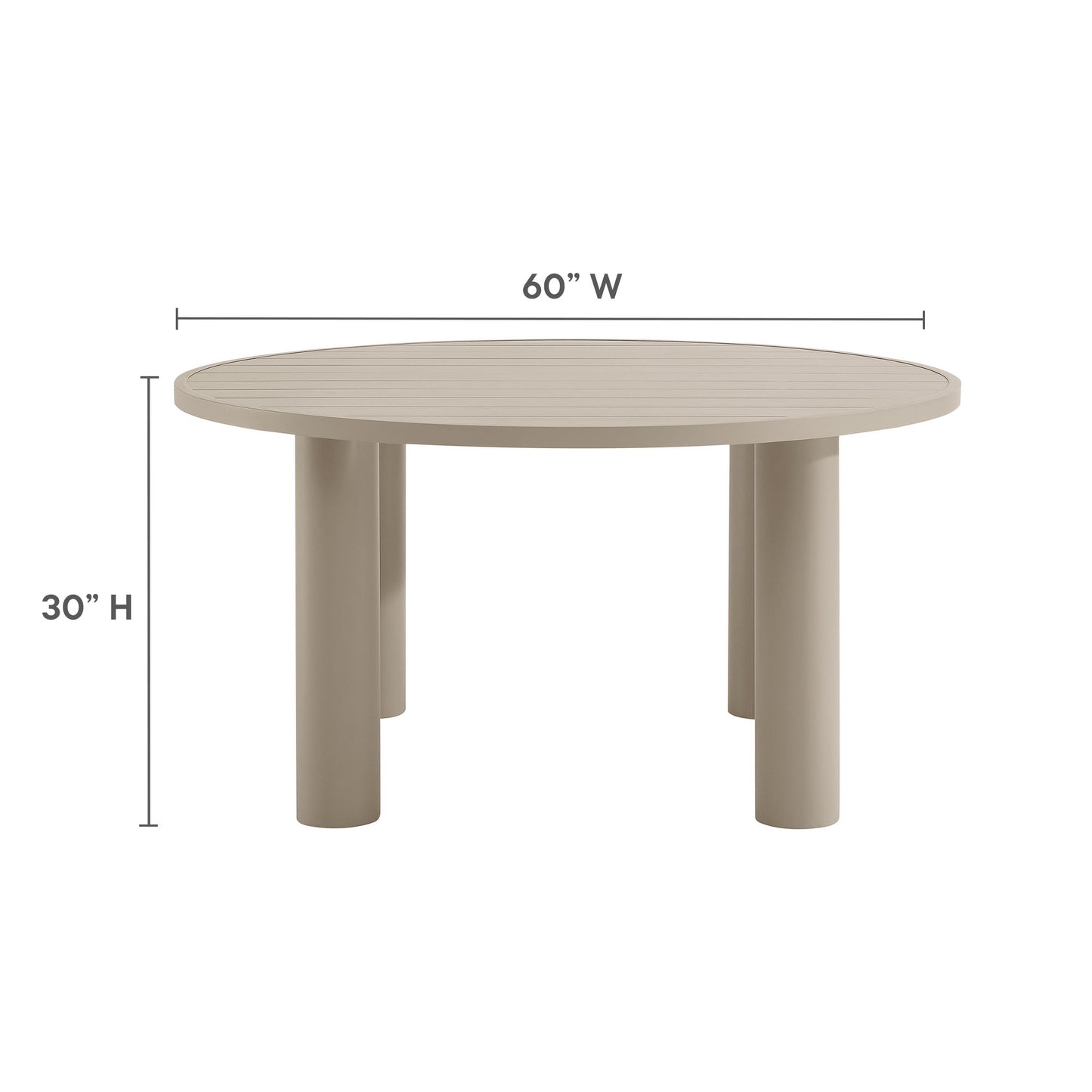 Nautica Outdoor Patio 60" Round Aluminum Dining Table by Modway | Dining Tables | Modishstore - 14