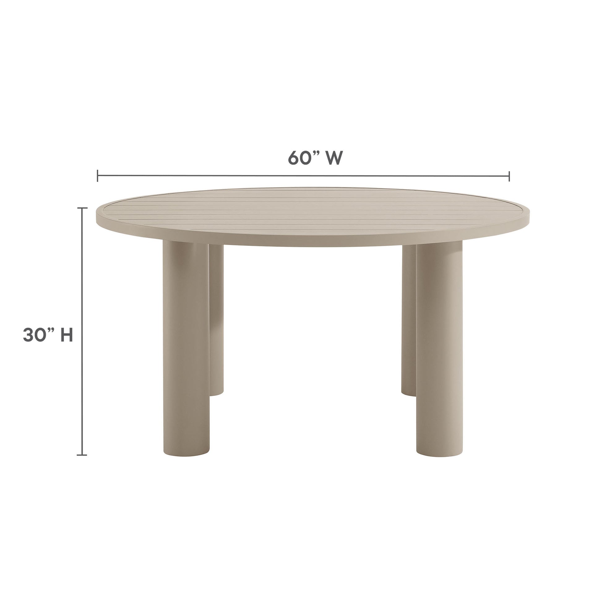 Nautica Outdoor Patio 60" Round Aluminum Dining Table by Modway | Dining Tables | Modishstore - 14
