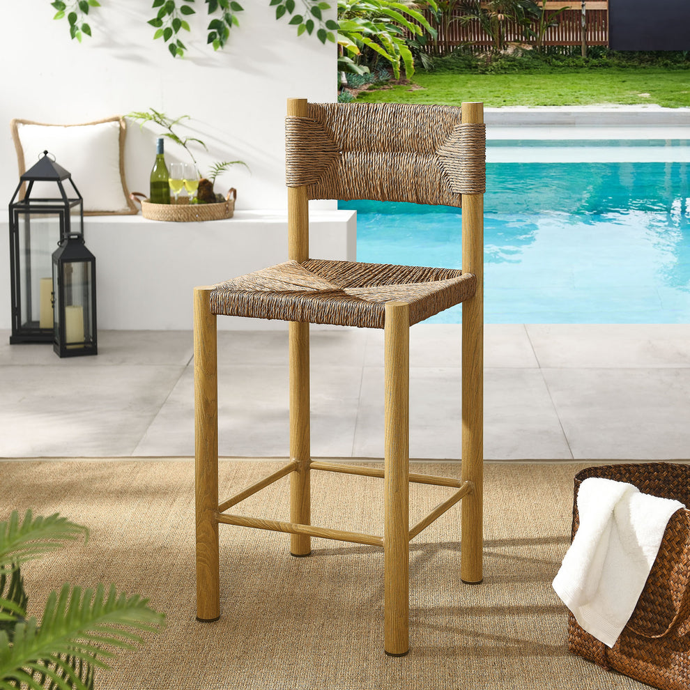 Parkland Outdoor Patio Rattan and Aluminum Counter Stools Set of 2 by Modway | Counter Stools | Modishstore - 8