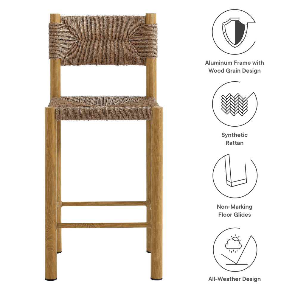 Parkland Outdoor Patio Rattan and Aluminum Counter Stools Set of 2 by Modway | Counter Stools | Modishstore - 9