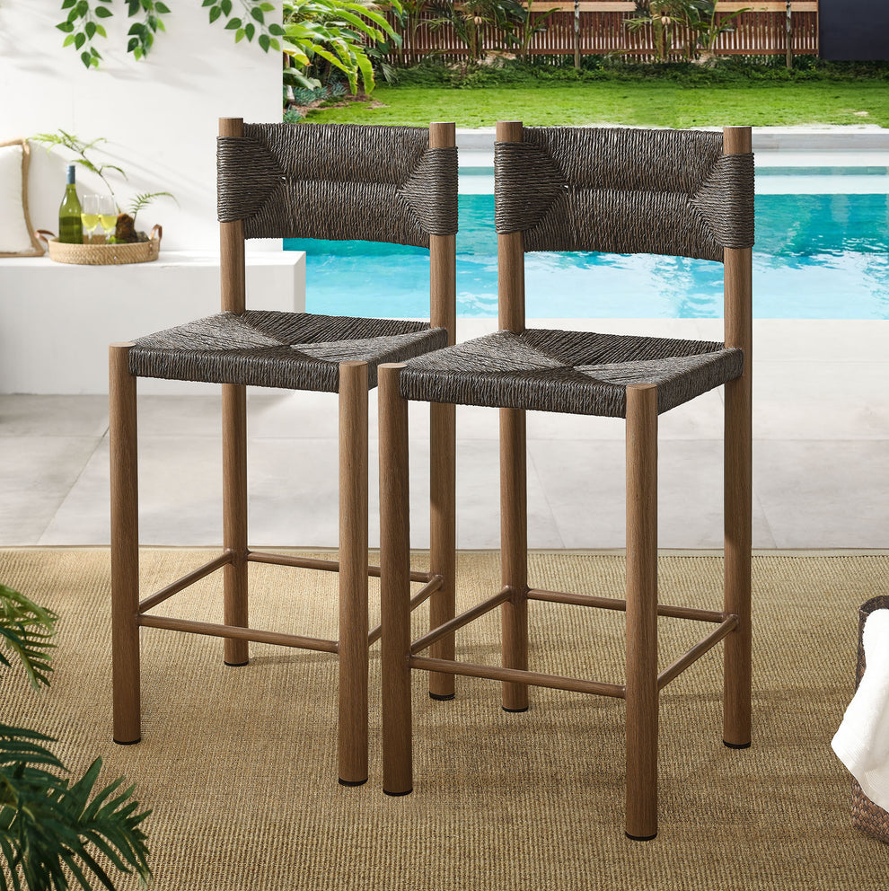 Parkland Outdoor Patio Rattan and Aluminum Counter Stools Set of 2 by Modway | Counter Stools | Modishstore - 13