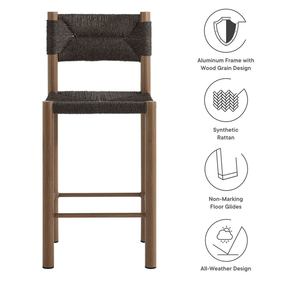 Parkland Outdoor Patio Rattan and Aluminum Counter Stools Set of 2 by Modway | Counter Stools | Modishstore - 20