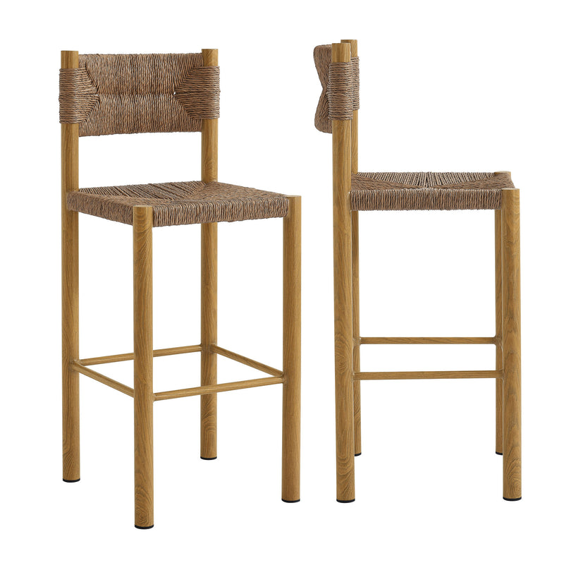 Parkland Outdoor Patio Rattan and Aluminum Bar Stools Set of 2 by Modway | Bar Stools | Modishstore - 2