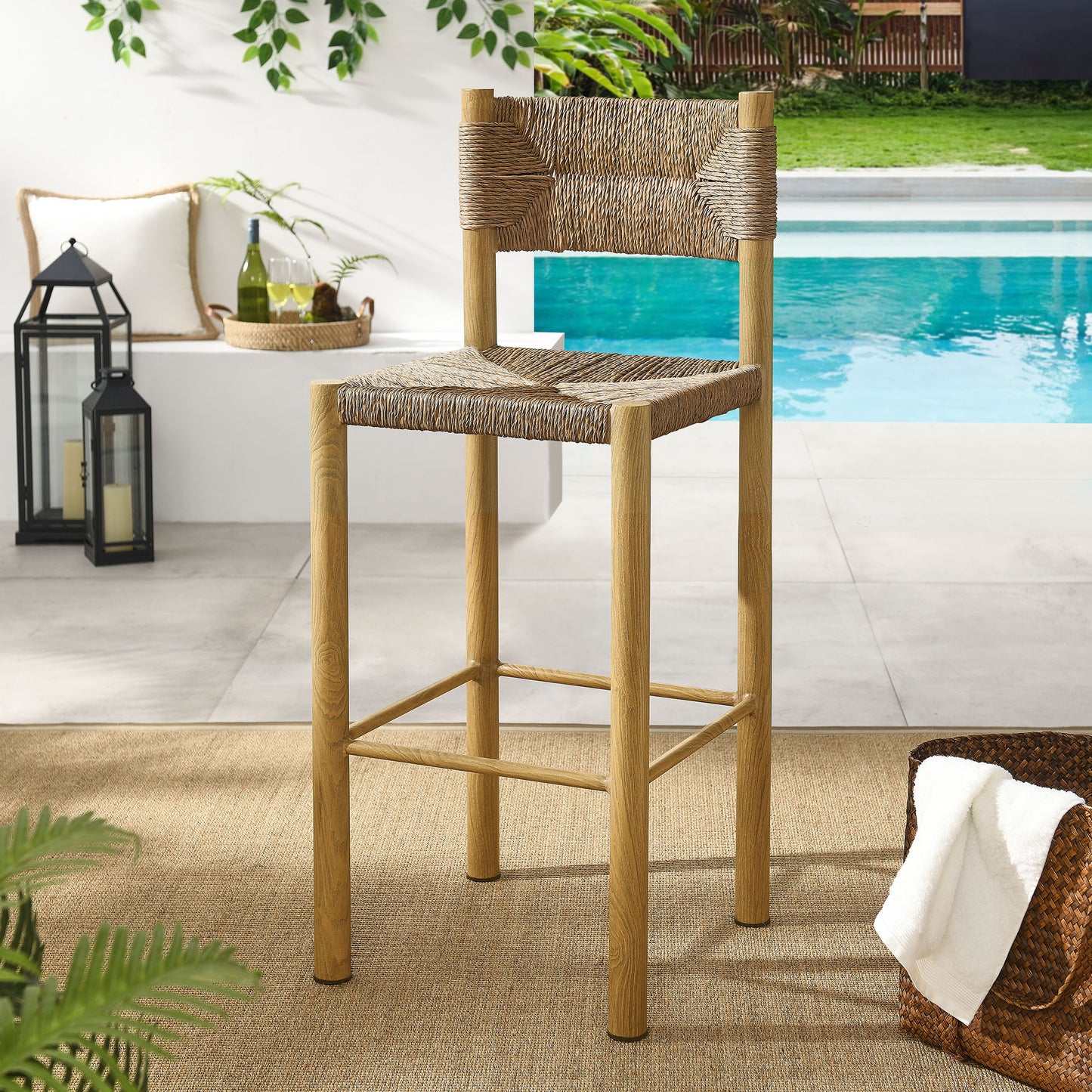 Parkland Outdoor Patio Rattan and Aluminum Bar Stools Set of 2 by Modway | Bar Stools | Modishstore - 8