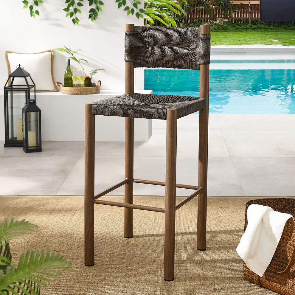 Parkland Outdoor Patio Rattan and Aluminum Bar Stools Set of 2 by Modway | Bar Stools | Modishstore - 19