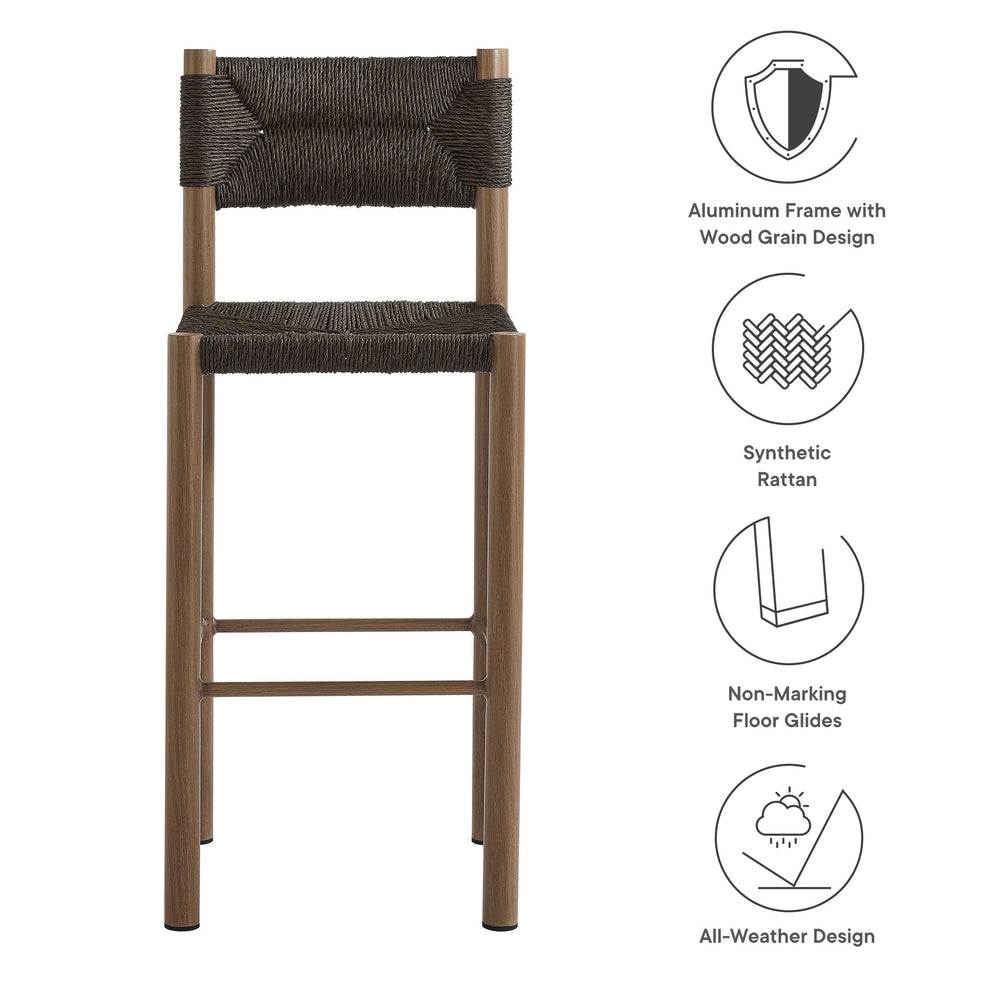 Parkland Outdoor Patio Rattan and Aluminum Bar Stools Set of 2 by Modway | Bar Stools | Modishstore - 20