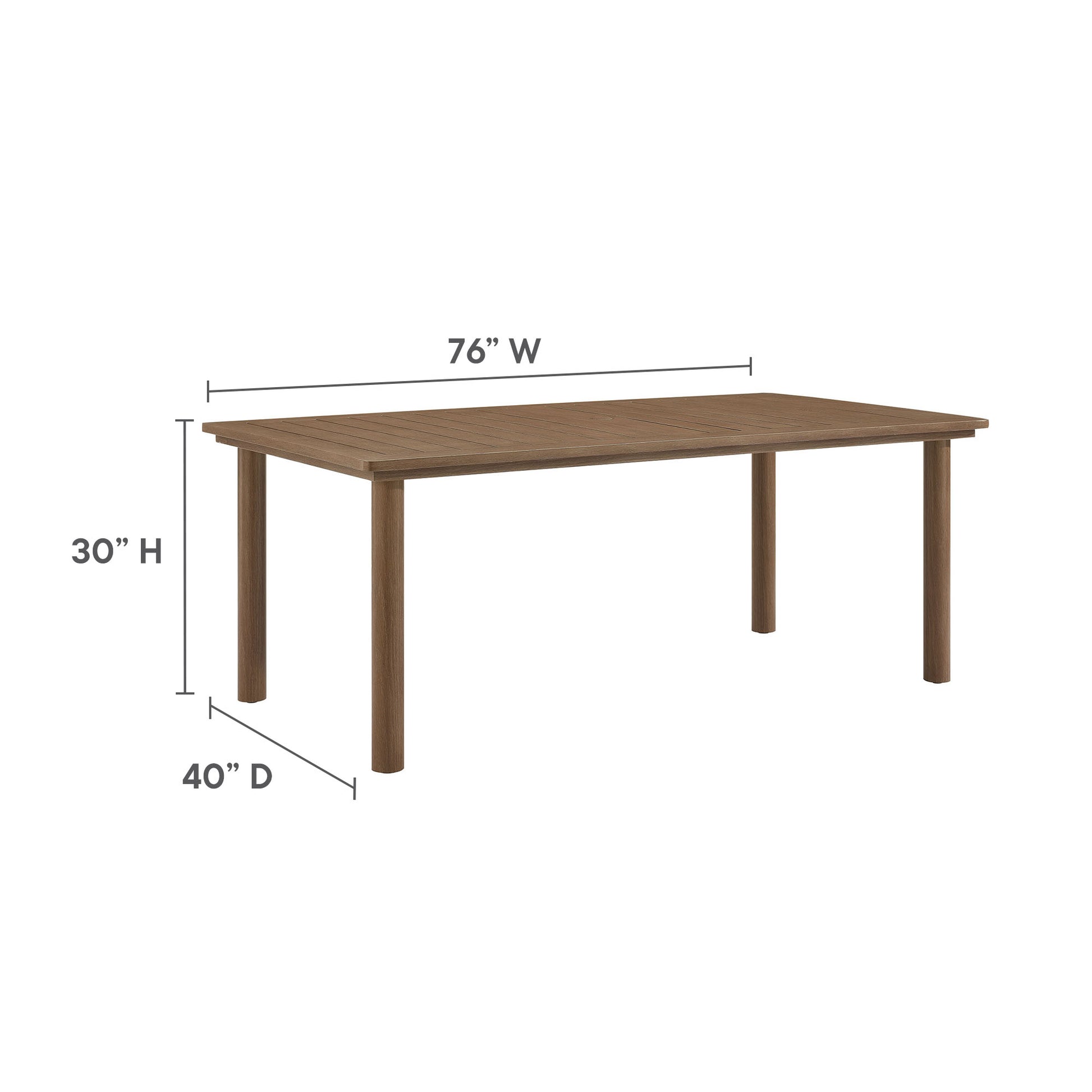 Parkland 76" Outdoor Patio Aluminum Dining Table by Modway | Dining Tables | Modishstore - 18