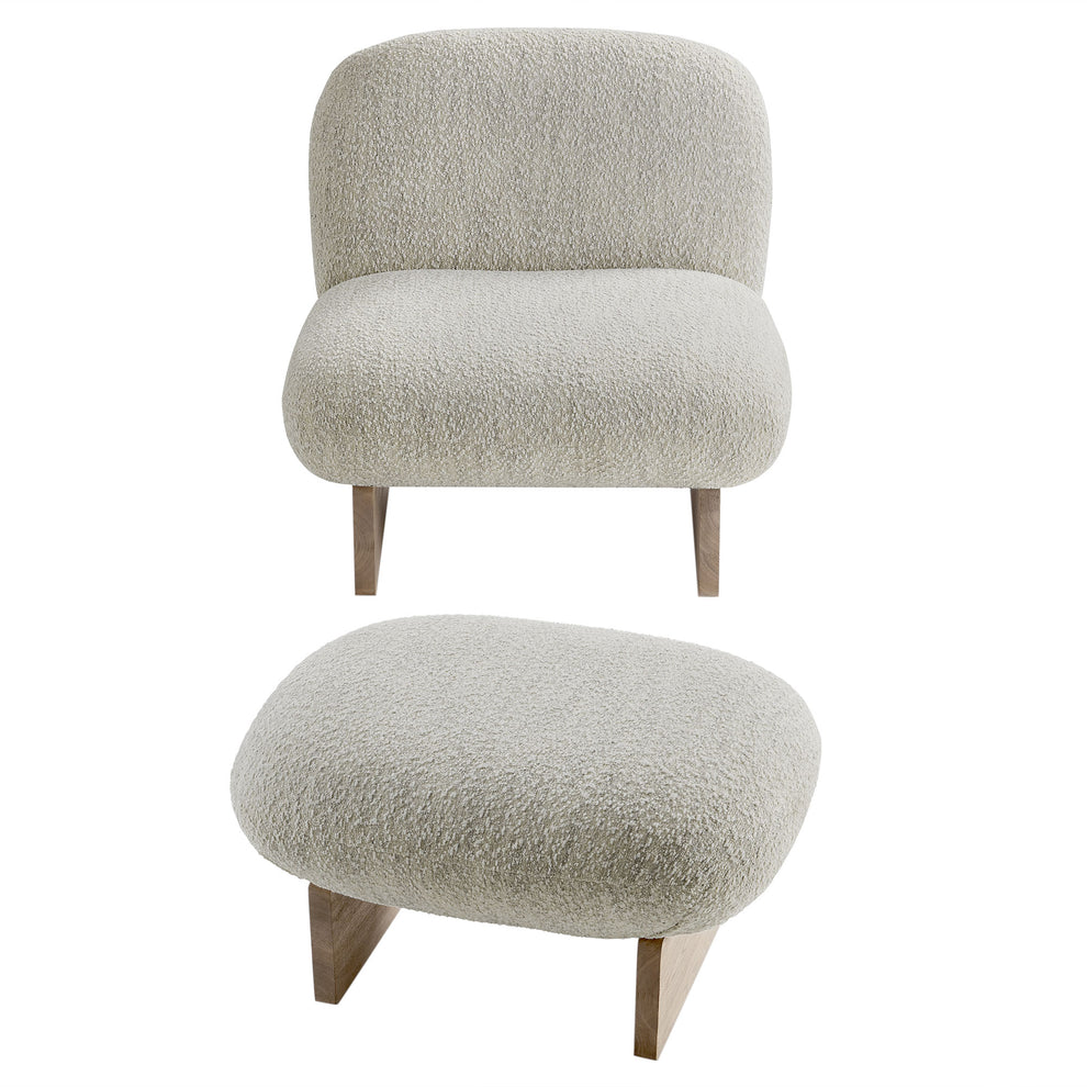 Loyal Boucle Fabric Accent Chair and Ottoman Set by Modway | Accent Chairs | Modishstore - 5