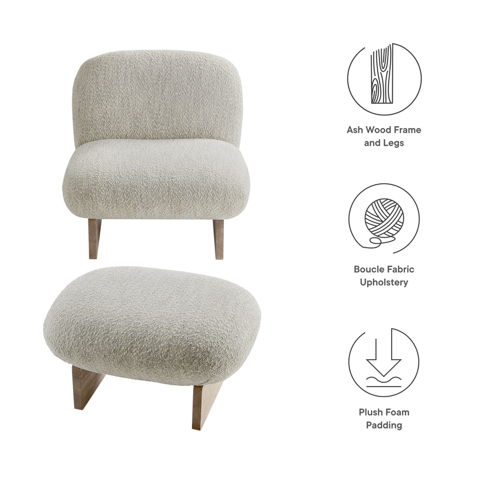 Loyal Boucle Fabric Accent Chair and Ottoman Set by Modway | Accent Chairs | Modishstore - 9