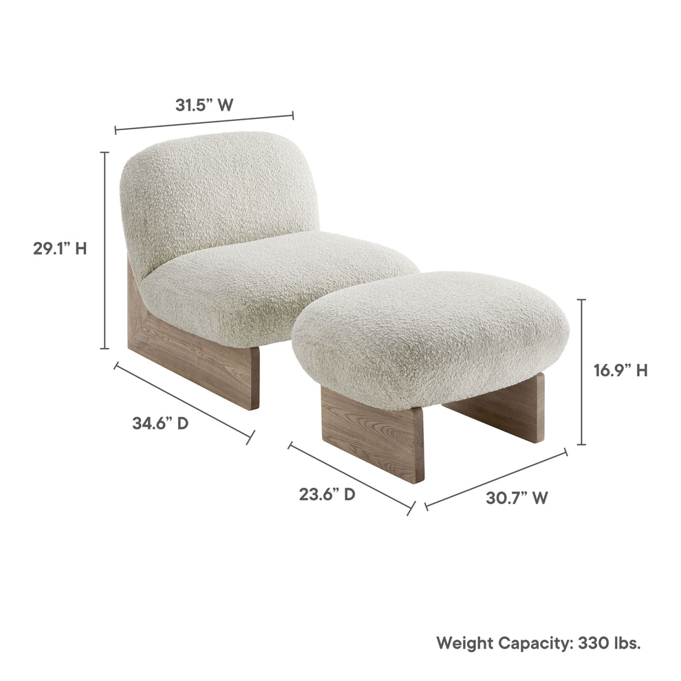 Loyal Boucle Fabric Accent Chair and Ottoman Set by Modway | Accent Chairs | Modishstore - 10