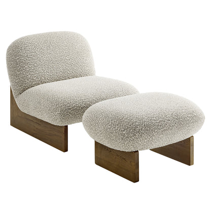 Loyal Boucle Fabric Accent Chair and Ottoman Set by Modway | Accent Chairs | Modishstore - 11