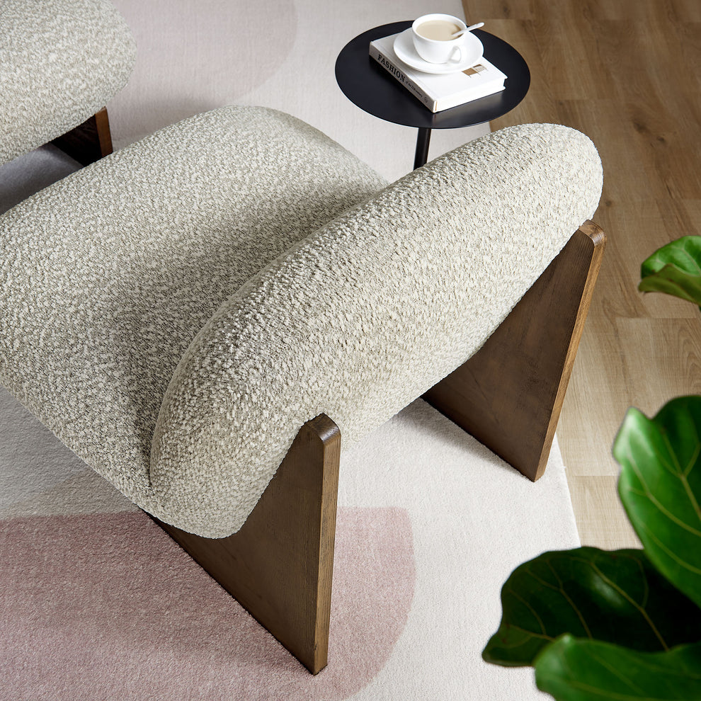 Loyal Boucle Fabric Accent Chair and Ottoman Set by Modway | Accent Chairs | Modishstore - 17