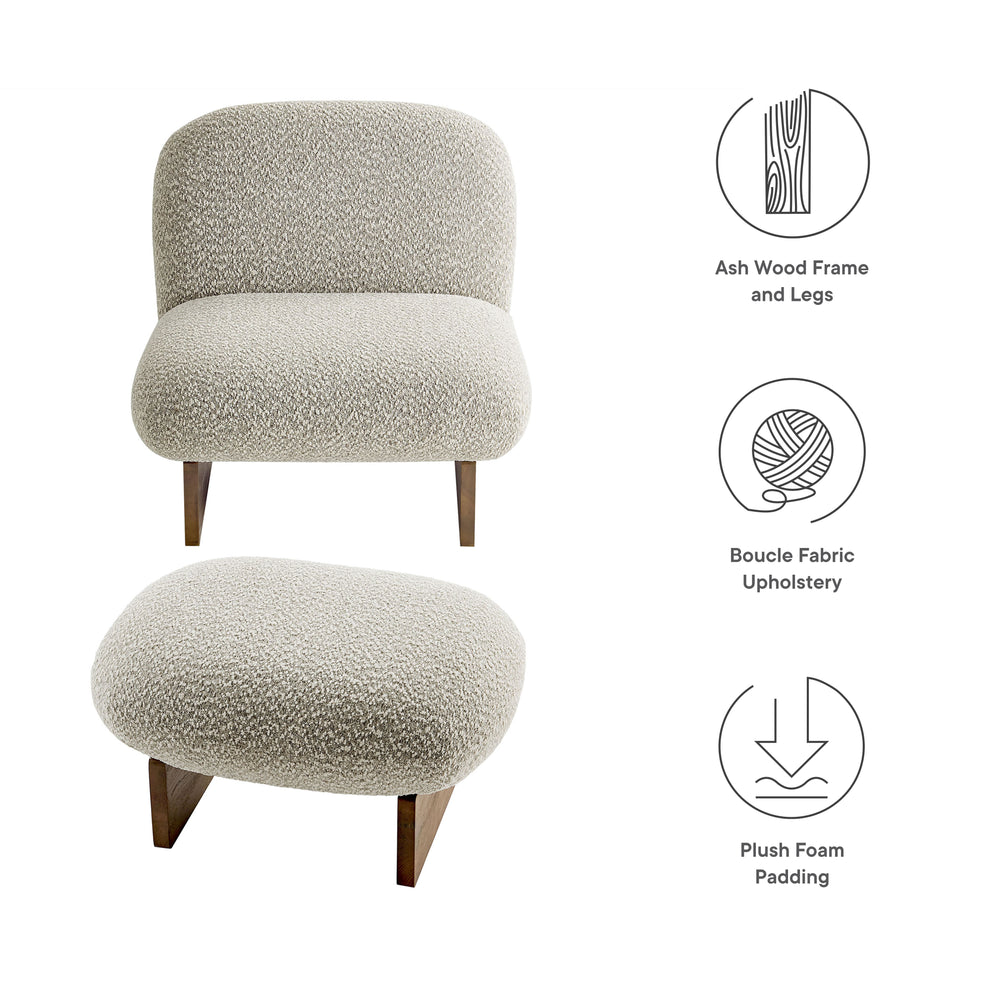 Loyal Boucle Fabric Accent Chair and Ottoman Set by Modway | Accent Chairs | Modishstore - 19