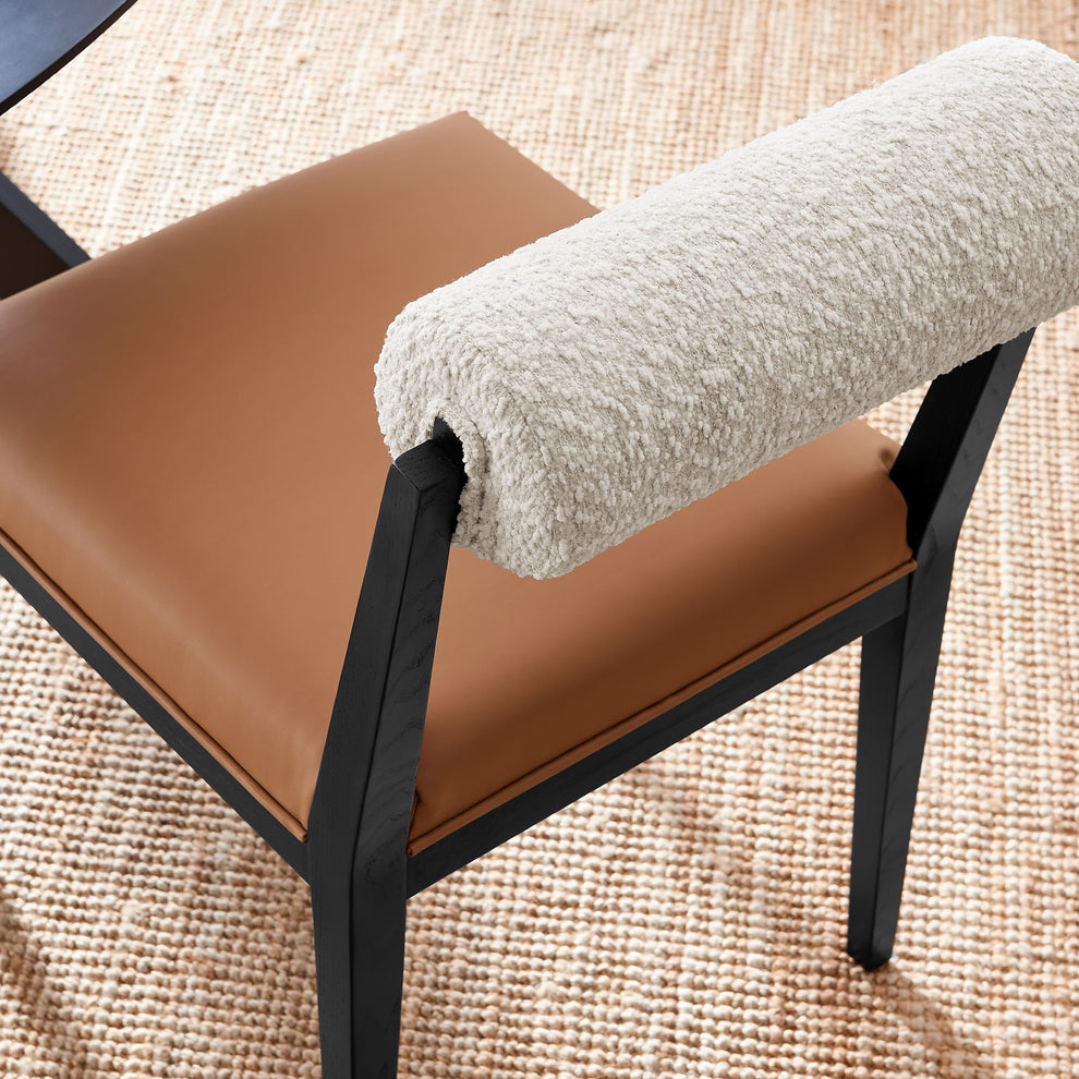 Kai Boucle and Vegan Leather Dining Chair by Modway | Dining Chairs | Modishstore - 7