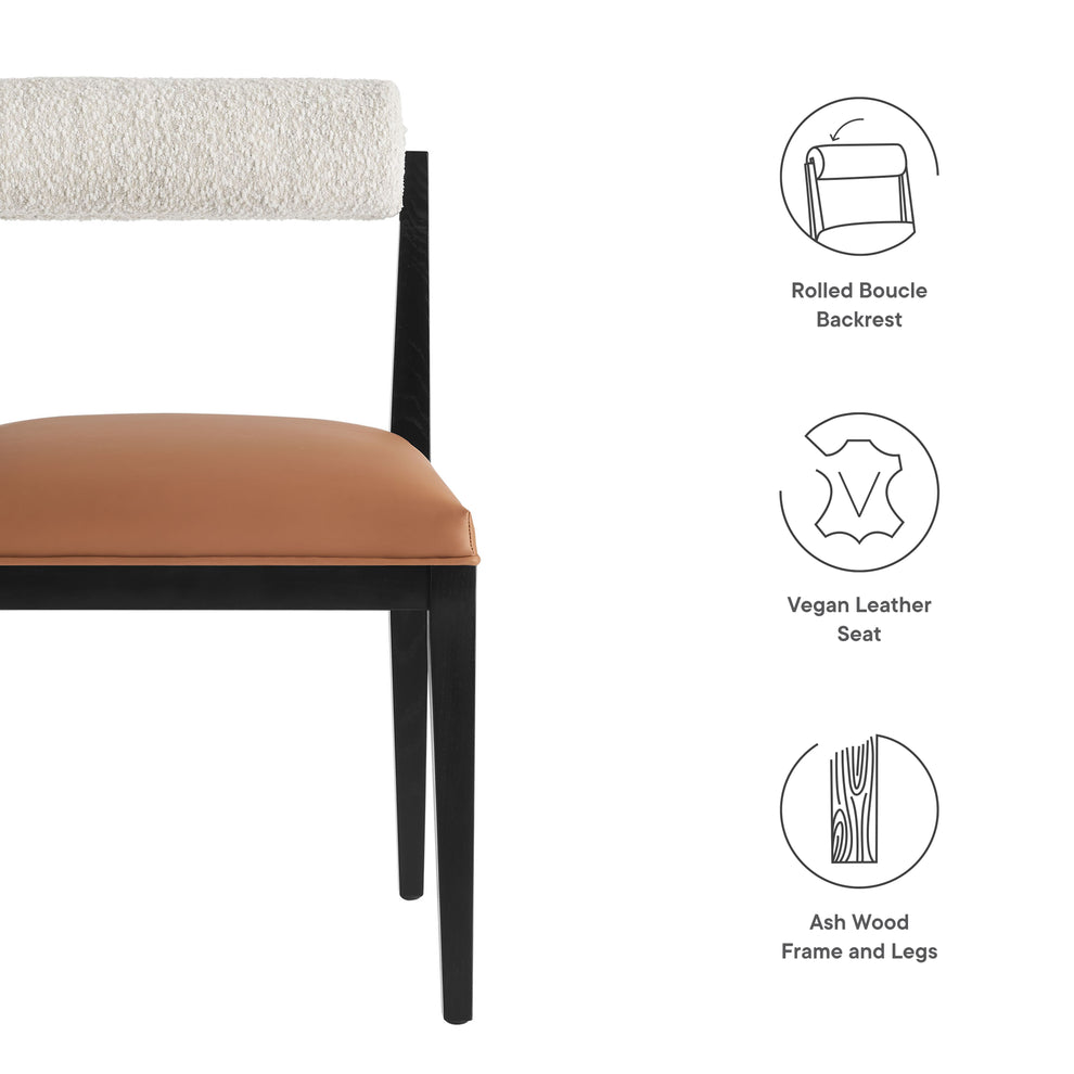 Kai Boucle and Vegan Leather Dining Chair by Modway | Dining Chairs | Modishstore - 8