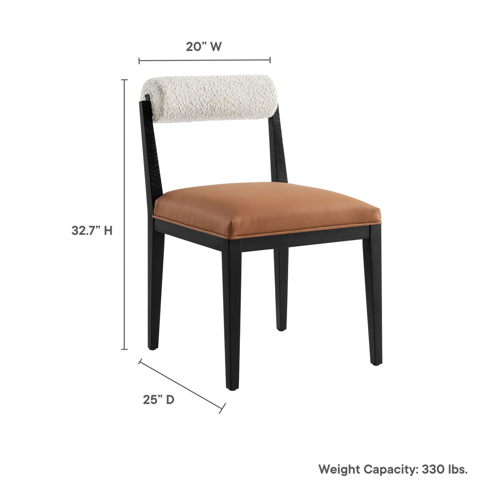 Kai Boucle and Vegan Leather Dining Chair by Modway | Dining Chairs | Modishstore - 9