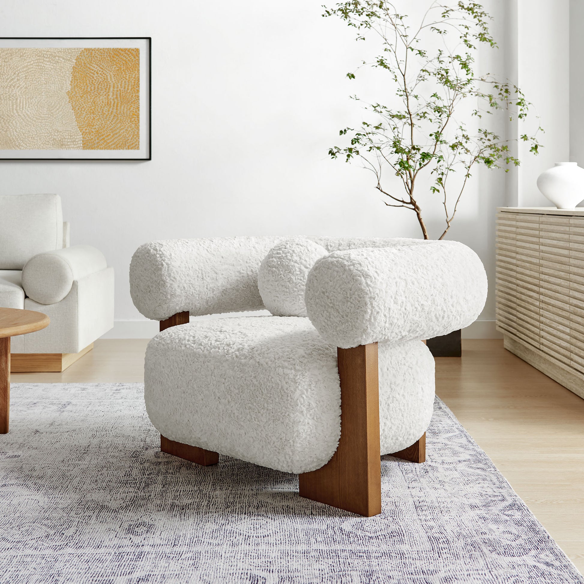 Jace Faux Fur Fabric Accent Chair by Modway | Accent Chairs | Modishstore - 1