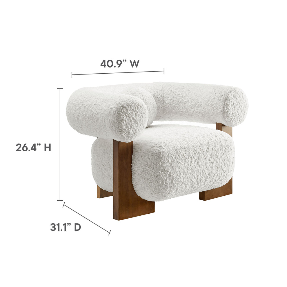 Jace Faux Fur Fabric Accent Chair by Modway | Accent Chairs | Modishstore - 9