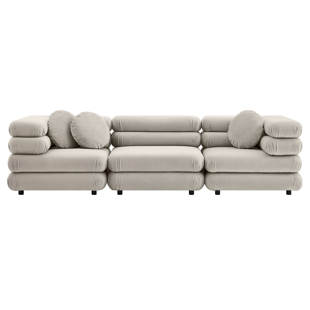 Jubilee 3-Piece Modular Performance Velvet Sectional Sofa by Modway | Sofa Set | Modishstore - 3