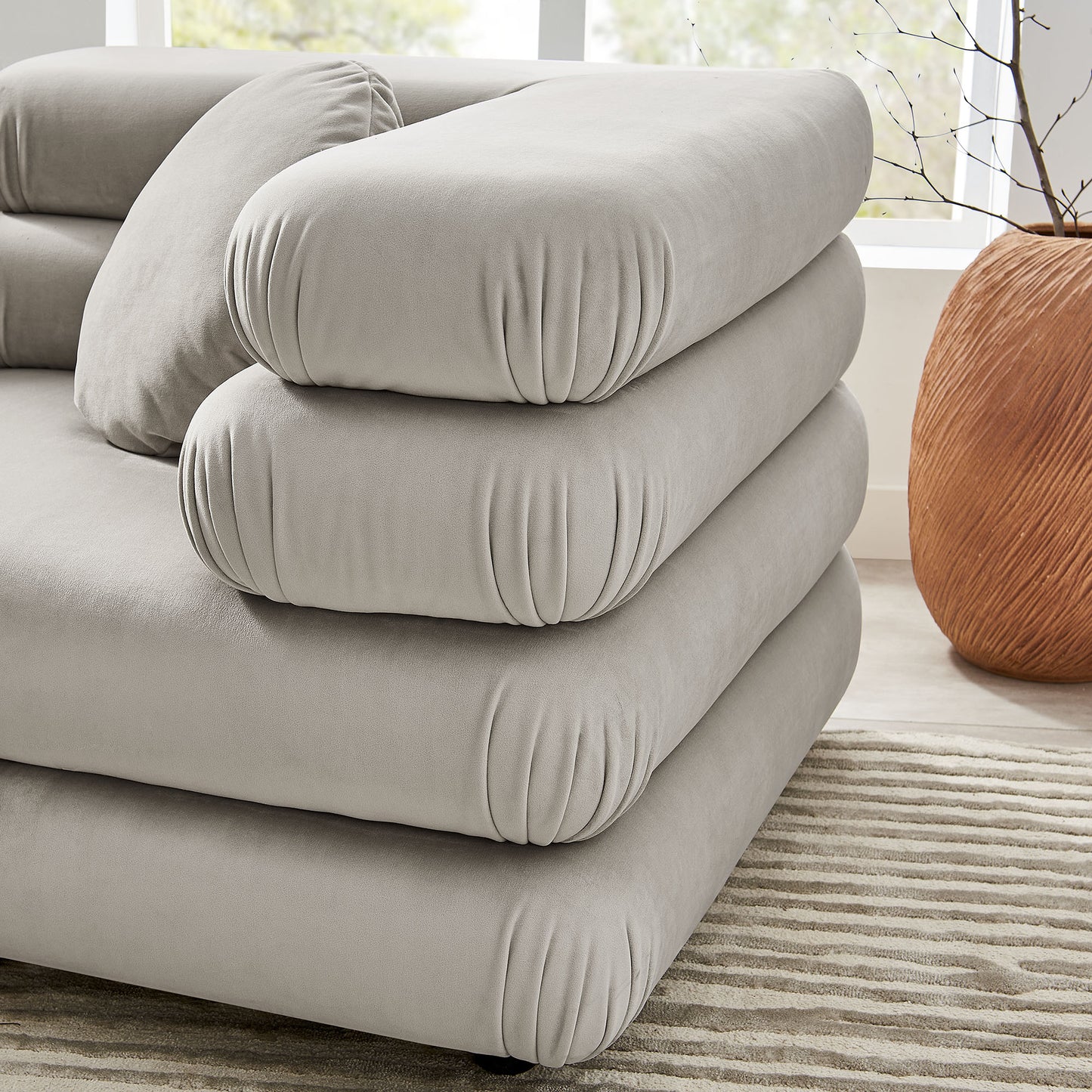 Jubilee 3-Piece Modular Performance Velvet Sectional Sofa by Modway | Sofa Set | Modishstore - 4