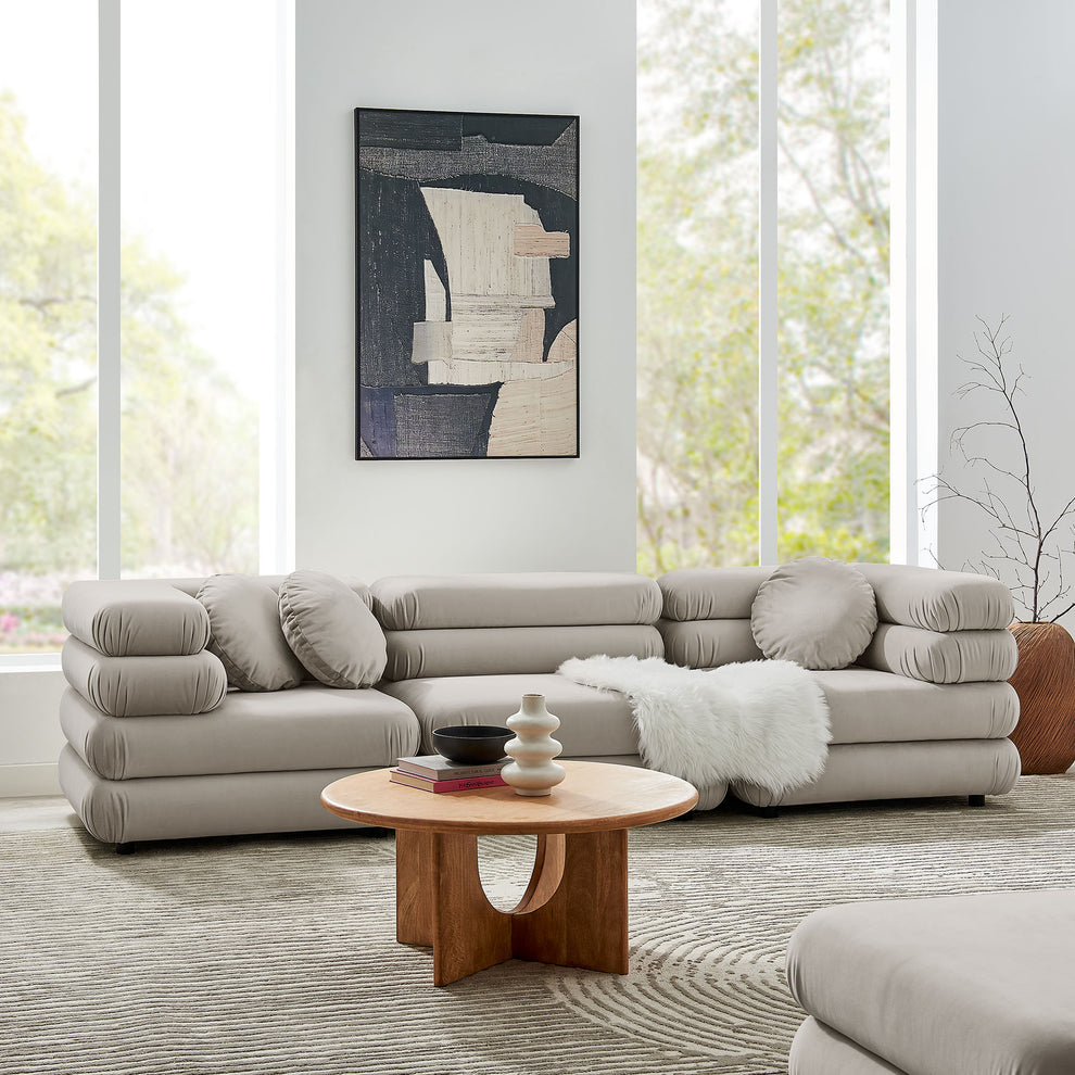 Jubilee 3-Piece Modular Performance Velvet Sectional Sofa by Modway | Sofa Set | Modishstore - 1