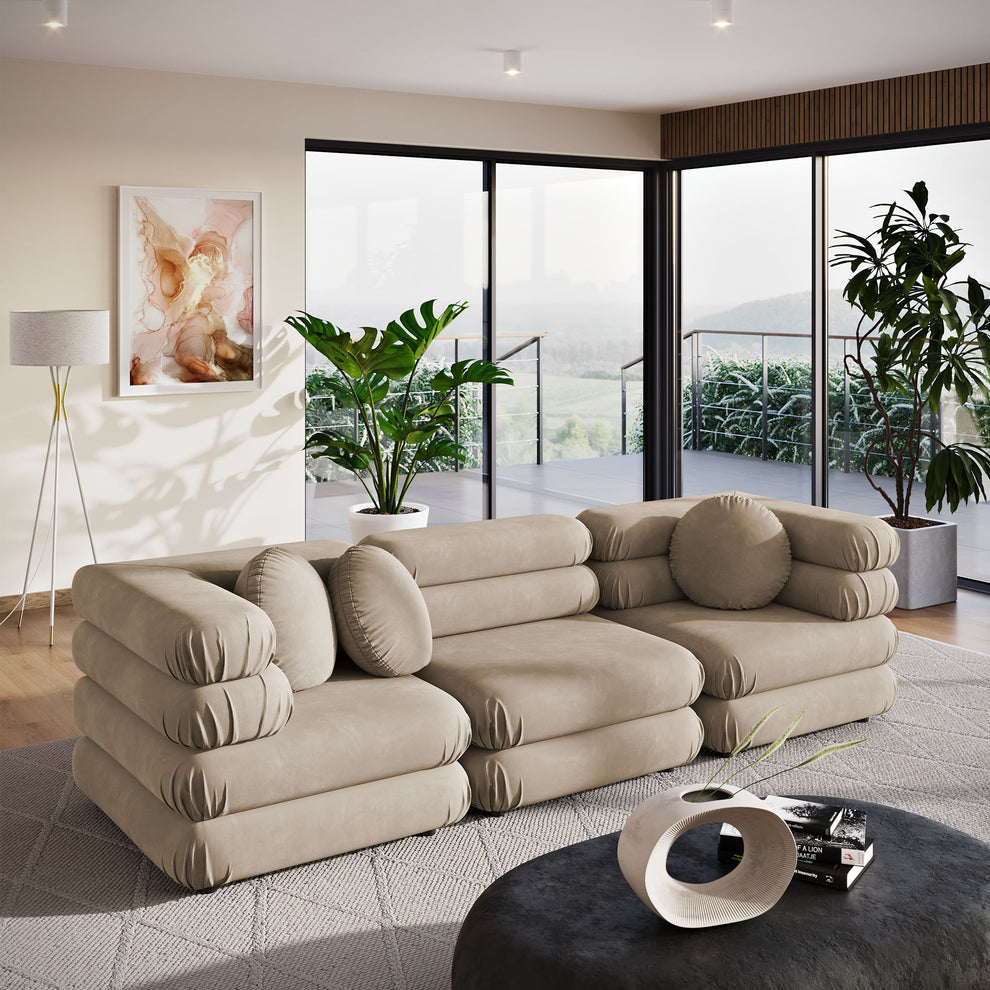 Jubilee 3-Piece Modular Performance Velvet Sectional Sofa by Modway | Sofa Set | Modishstore - 20