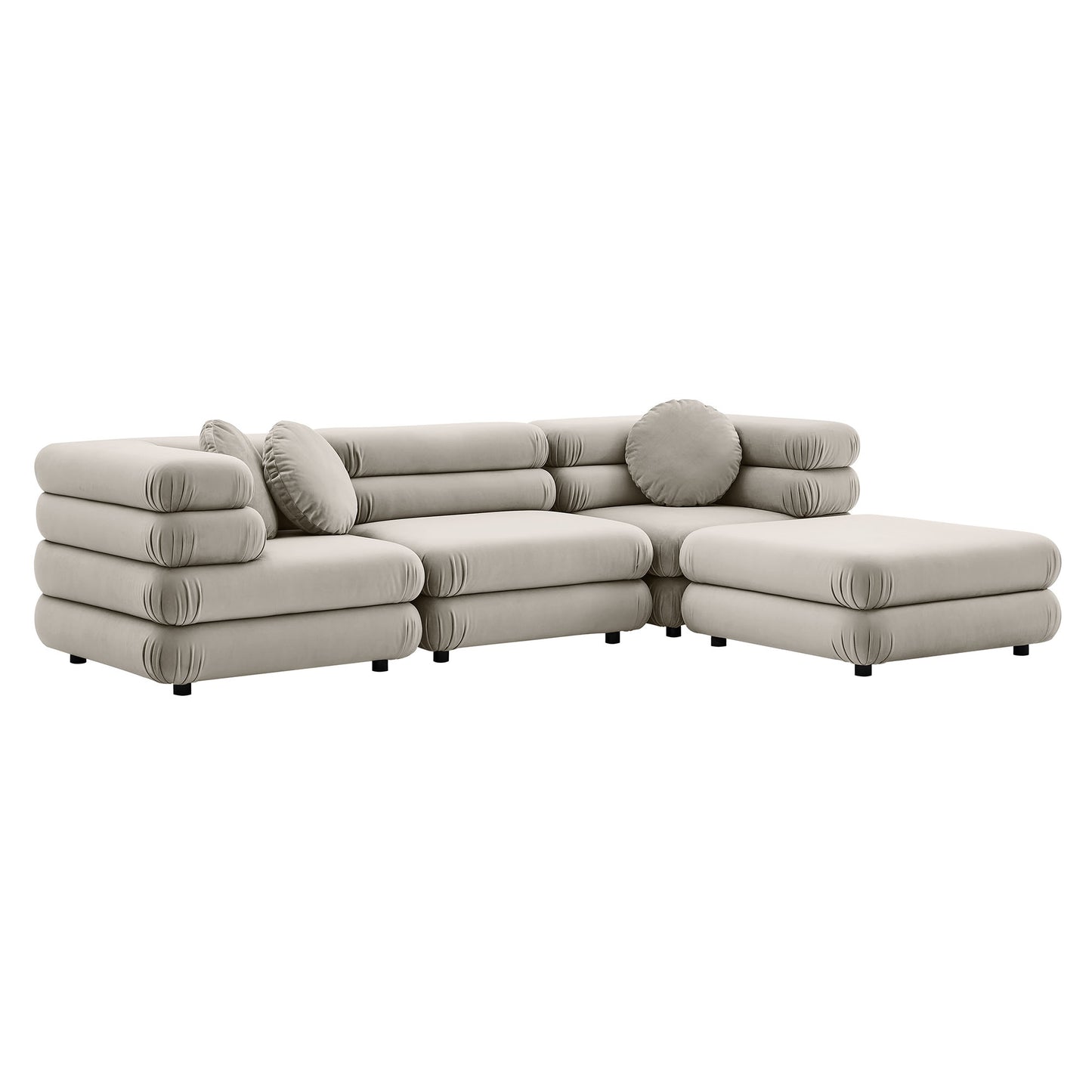 Jubilee 4-Piece Modular Performance Velvet Sectional Sofa by Modway | Sofa Set | Modishstore - 2