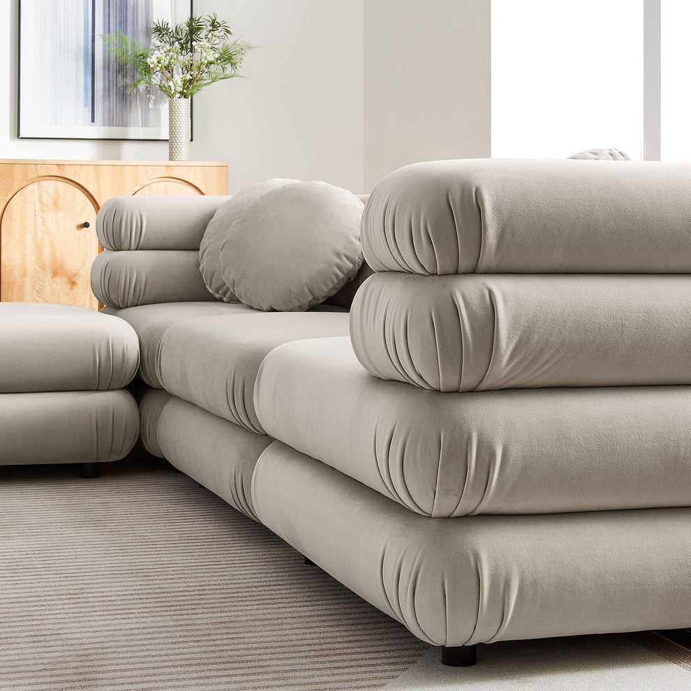 Jubilee 4-Piece Modular Performance Velvet Sectional Sofa by Modway | Sofa Set | Modishstore - 4