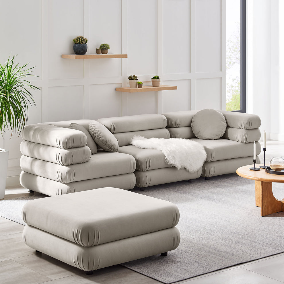 Jubilee 4-Piece Modular Performance Velvet Sectional Sofa by Modway | Sofa Set | Modishstore - 1