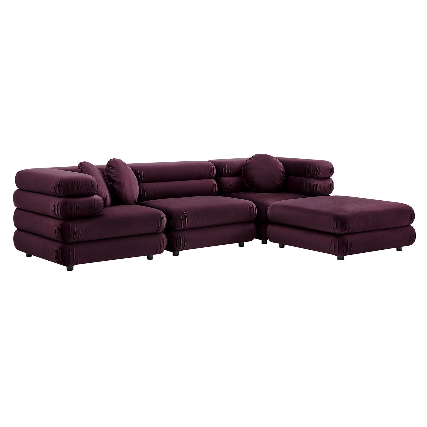 Jubilee 4-Piece Modular Performance Velvet Sectional Sofa by Modway | Sofa Set | Modishstore - 8