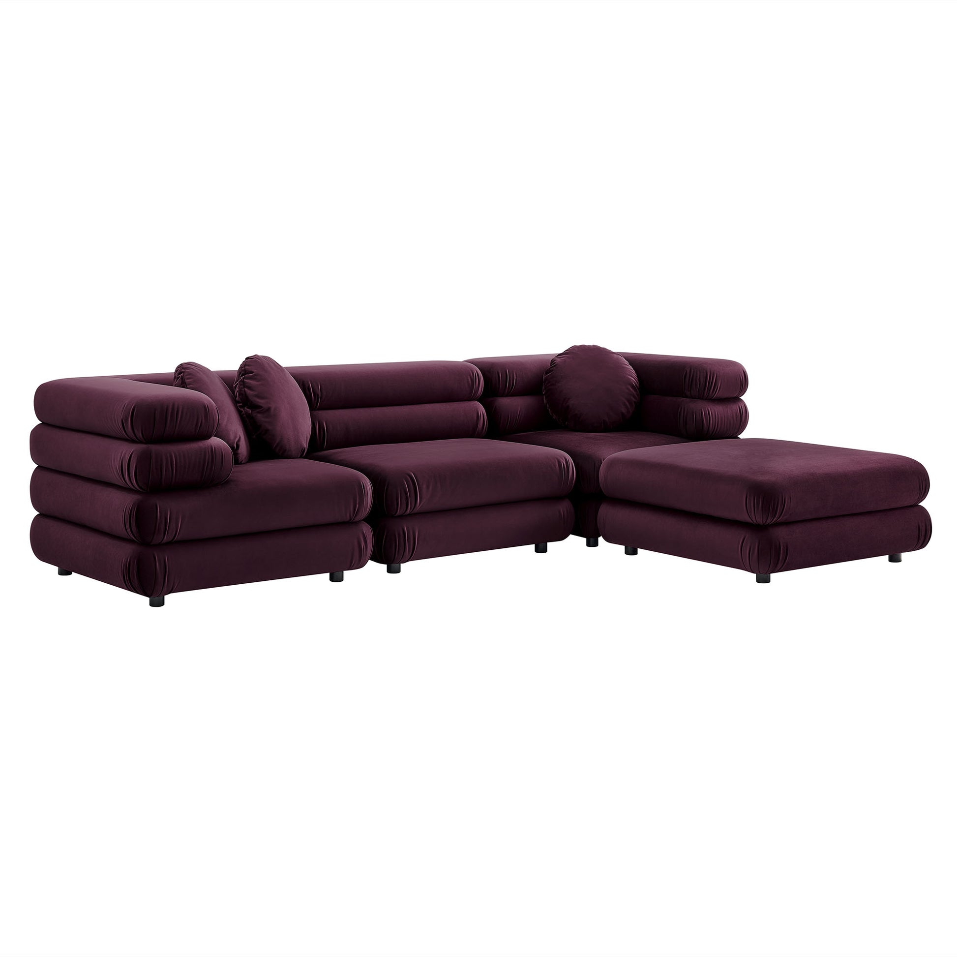 Jubilee 4-Piece Modular Performance Velvet Sectional Sofa by Modway | Sofa Set | Modishstore - 8