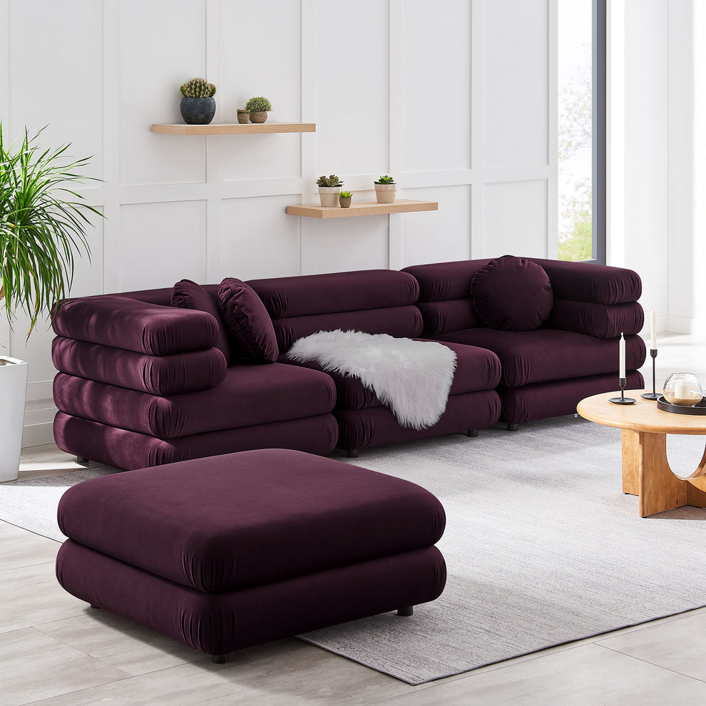 Jubilee 4-Piece Modular Performance Velvet Sectional Sofa by Modway | Sofa Set | Modishstore - 12