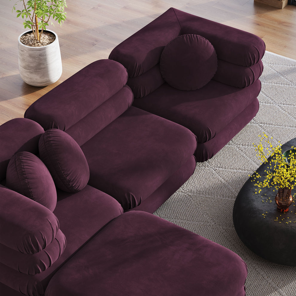 Jubilee 4-Piece Modular Performance Velvet Sectional Sofa by Modway | Sofa Set | Modishstore - 13