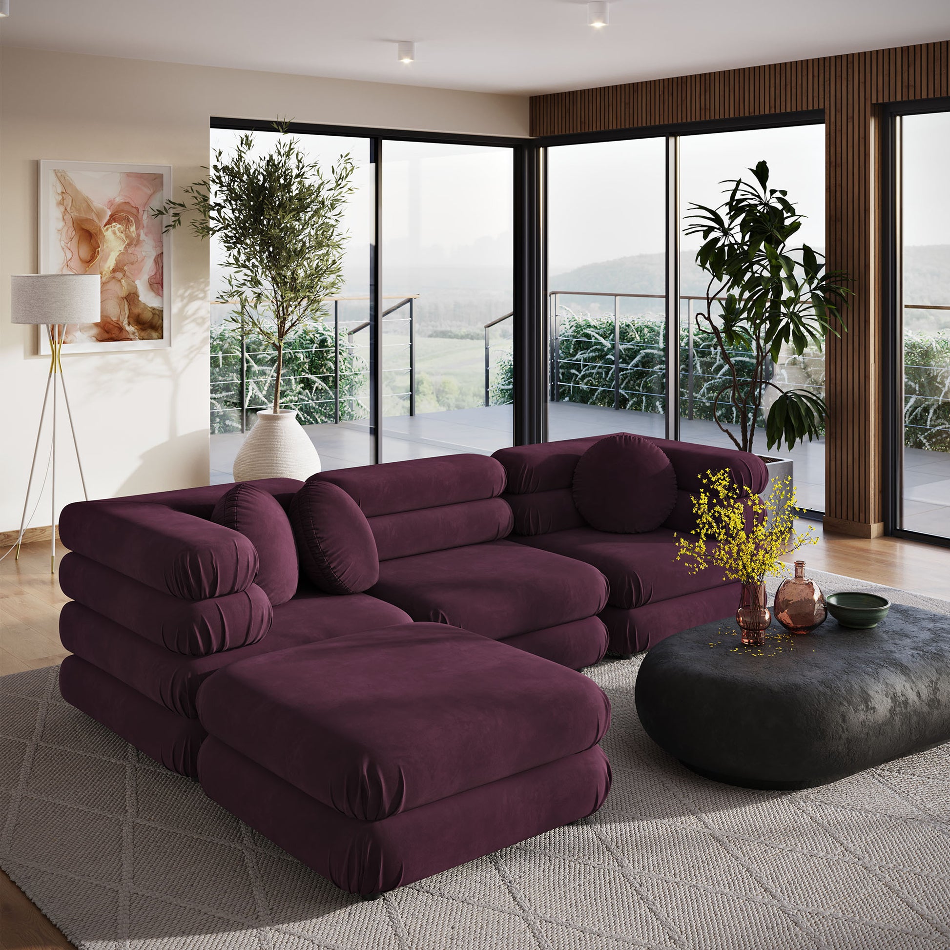 Jubilee 4-Piece Modular Performance Velvet Sectional Sofa by Modway | Sofa Set | Modishstore - 14