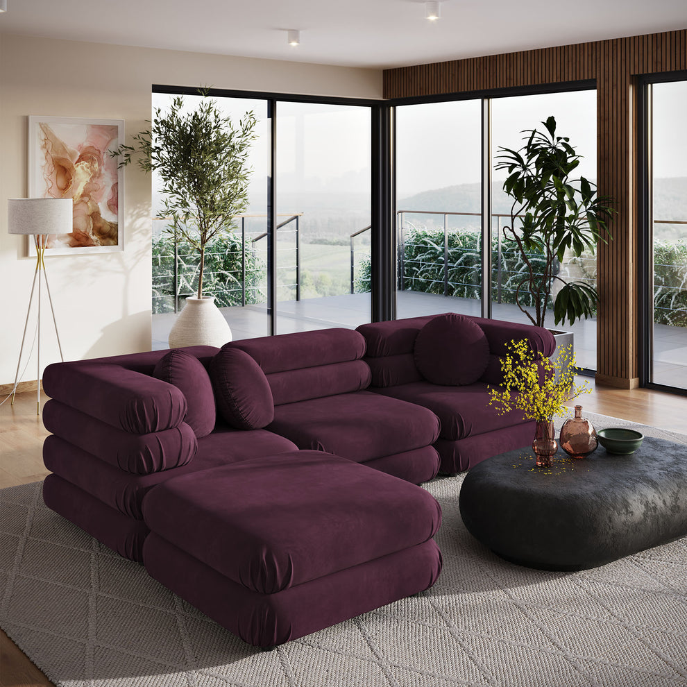 Jubilee 4-Piece Modular Performance Velvet Sectional Sofa by Modway | Sofa Set | Modishstore - 14