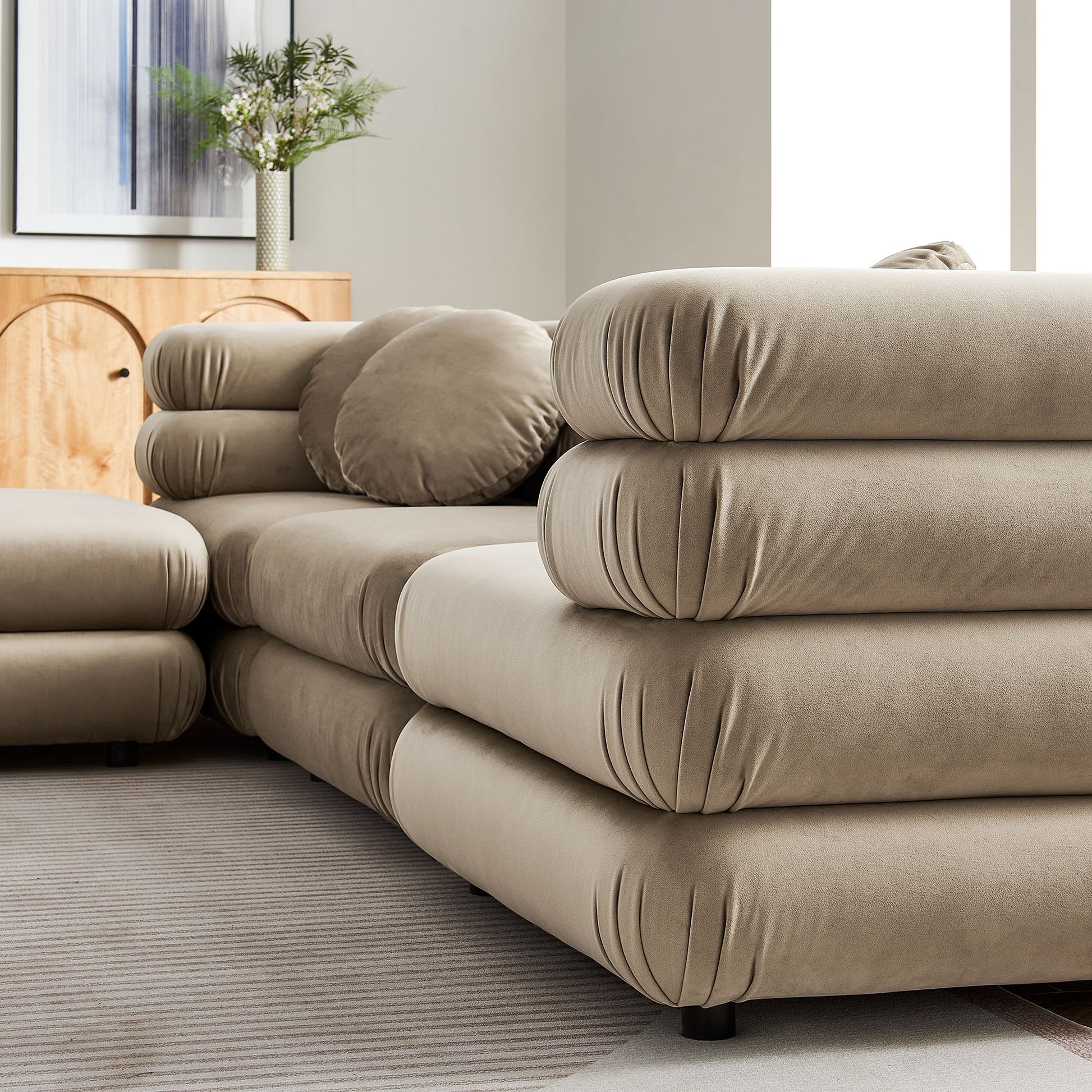 Jubilee 4-Piece Modular Performance Velvet Sectional Sofa by Modway | Sofa Set | Modishstore - 18