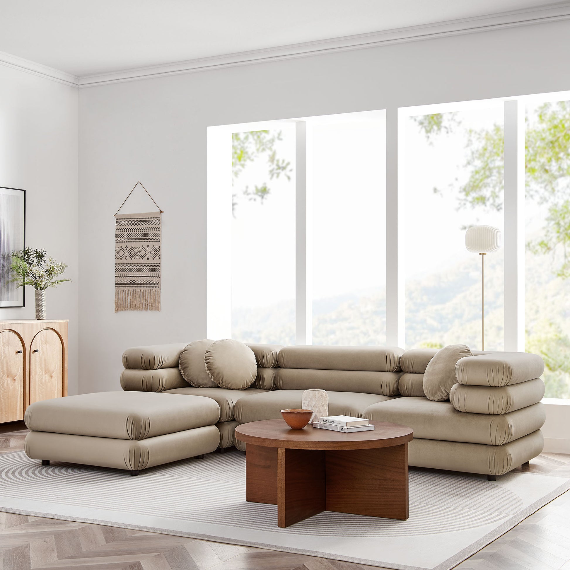 Jubilee 4-Piece Modular Performance Velvet Sectional Sofa by Modway | Sofa Set | Modishstore - 19