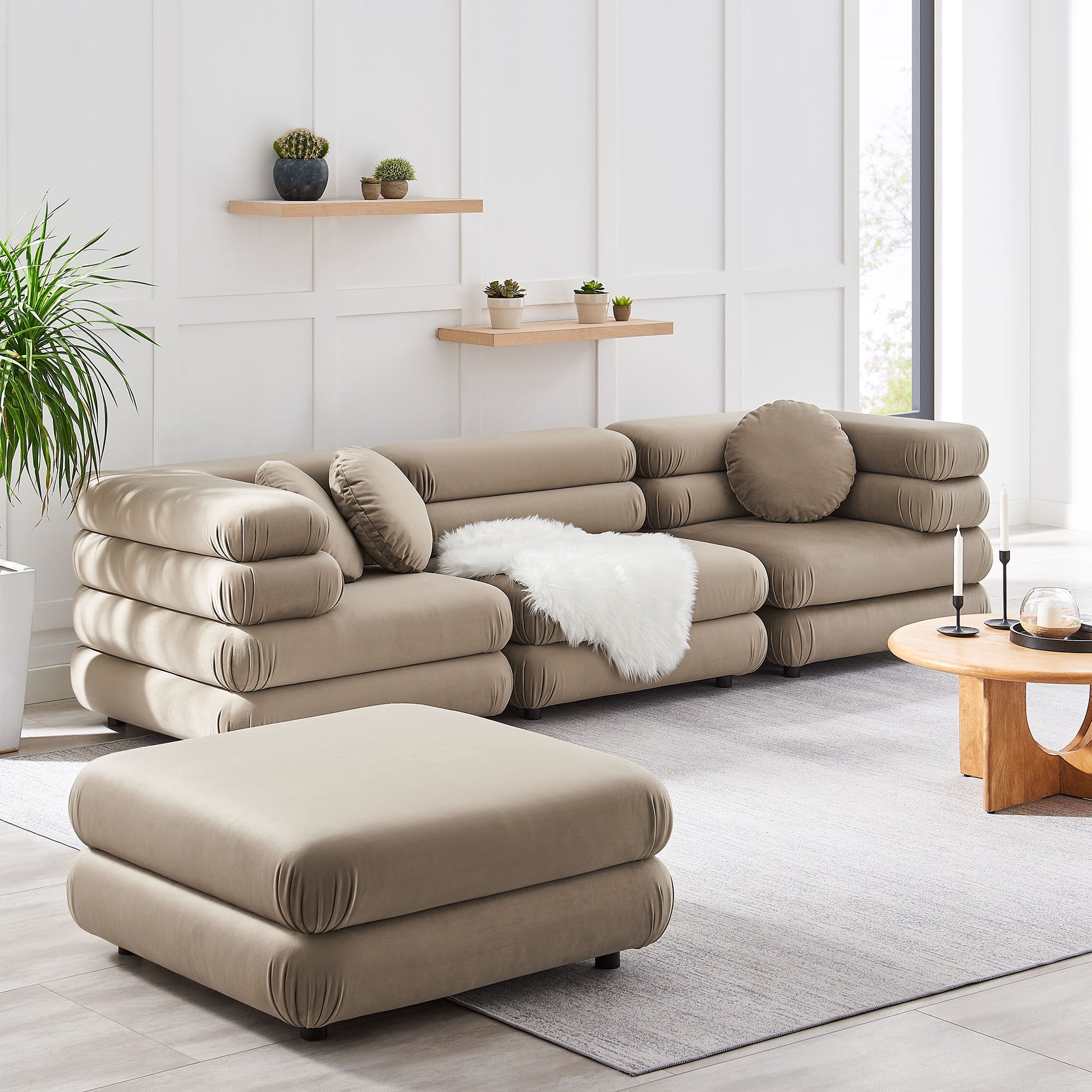 Jubilee 4-Piece Modular Performance Velvet Sectional Sofa by Modway | Sofa Set | Modishstore - 20