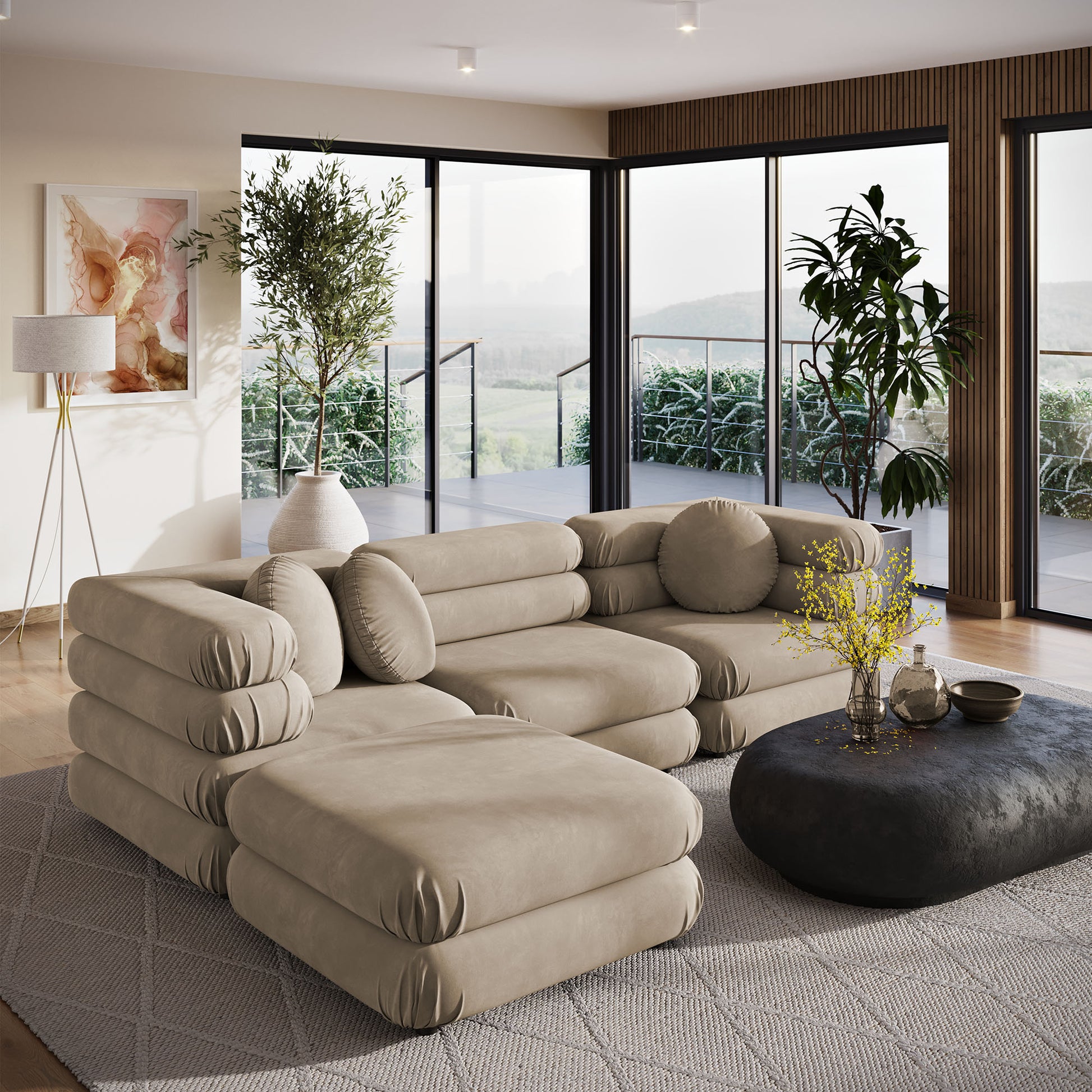 Jubilee 4-Piece Modular Performance Velvet Sectional Sofa by Modway | Sofa Set | Modishstore - 22