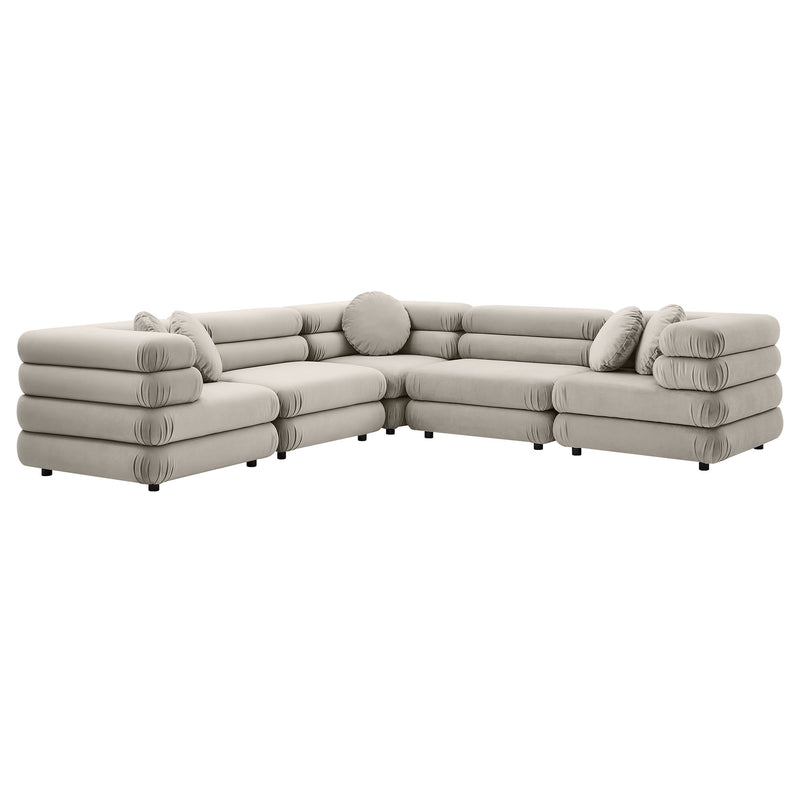 Jubilee 5-Piece Modular Performance Velvet Sectional Sofa by Modway | Sofa Set | Modishstore - 2
