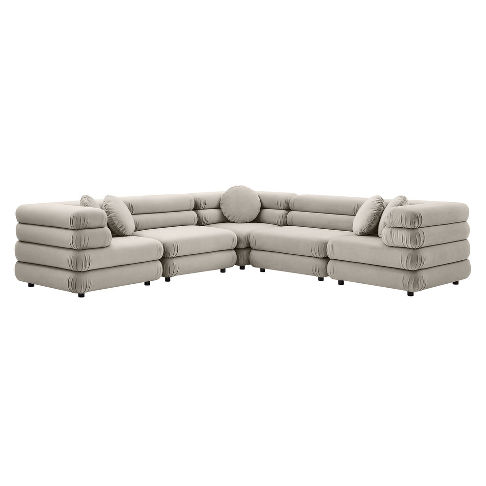 Jubilee 5-Piece Modular Performance Velvet Sectional Sofa by Modway | Sofa Set | Modishstore - 3