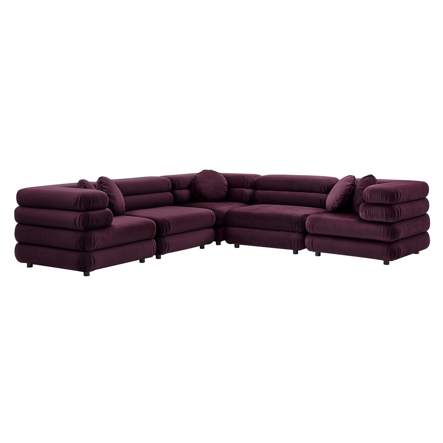 Jubilee 5-Piece Modular Performance Velvet Sectional Sofa by Modway | Sofa Set | Modishstore - 8