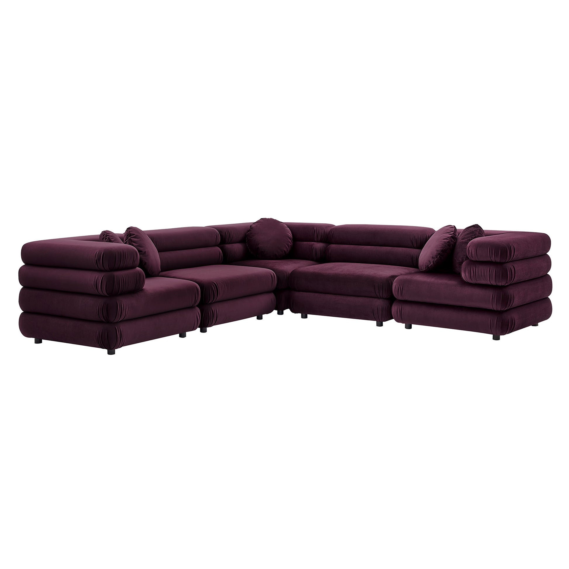 Jubilee 5-Piece Modular Performance Velvet Sectional Sofa by Modway | Sofa Set | Modishstore - 8