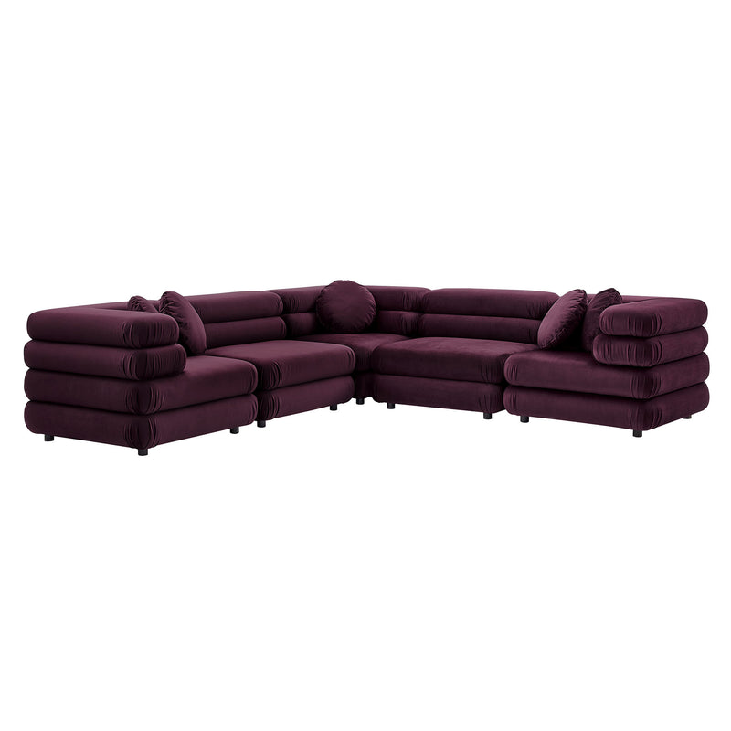 Jubilee 5-Piece Modular Performance Velvet Sectional Sofa by Modway | Sofa Set | Modishstore - 8