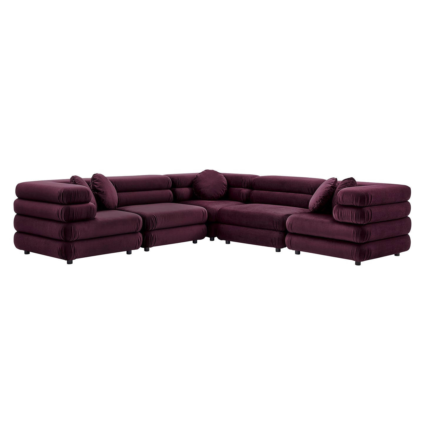 Jubilee 5-Piece Modular Performance Velvet Sectional Sofa by Modway | Sofa Set | Modishstore - 9