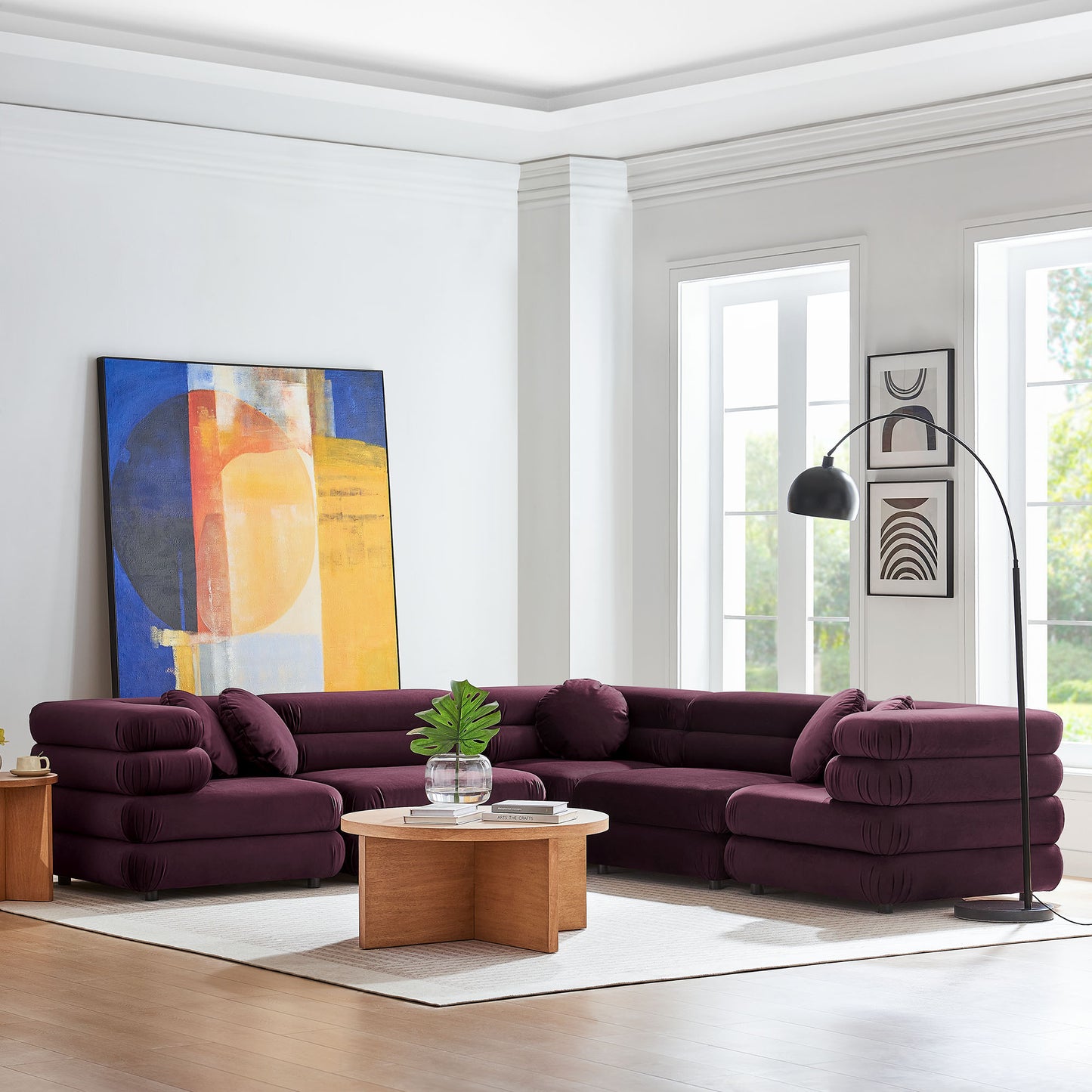 Jubilee 5-Piece Modular Performance Velvet Sectional Sofa by Modway | Sofa Set | Modishstore - 11